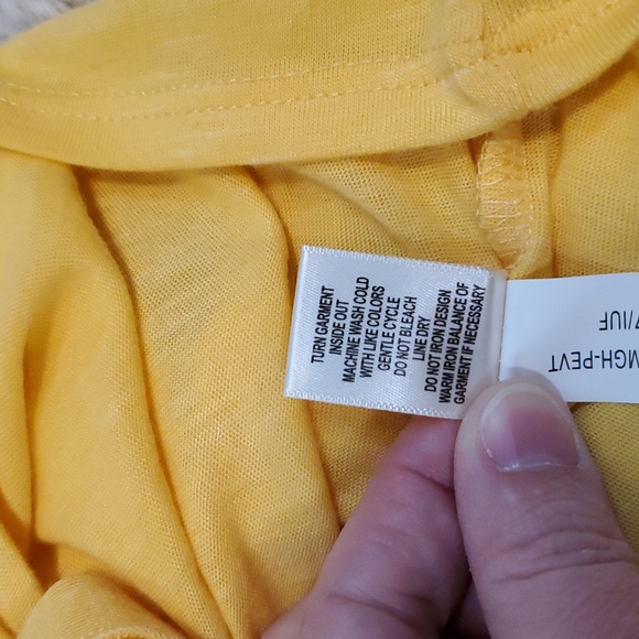 Truself Tie Front Yellow Sunflower Top L - Picture 9 of 13